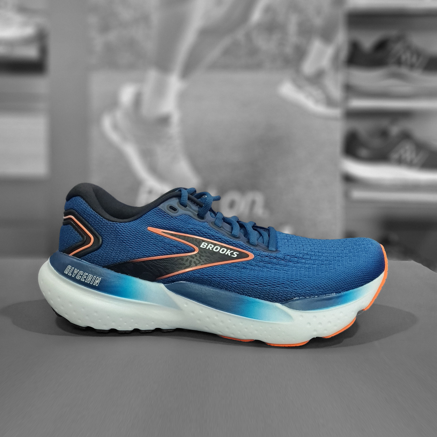 Brooks Glycerin 21 Mens - Durban Runner 7.5 / Blue Opal/Black/Nasturtium