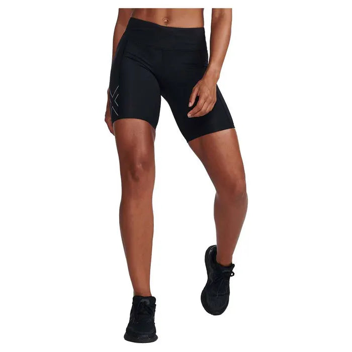 2Xu Performance Aero Mid Rise Comp 6 inch Short Womens - Durban Runner XS / Black
