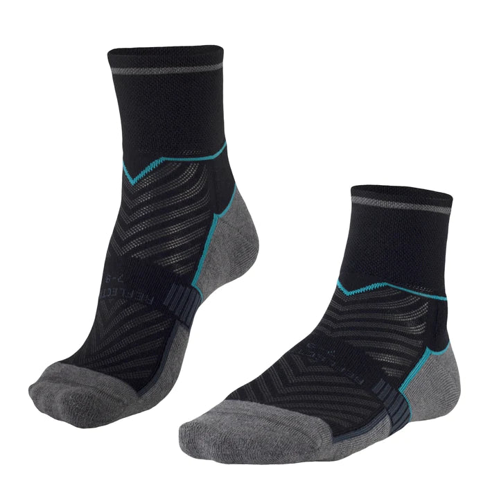 Falke Reflective Runner Socks Unisex - Durban Runner 4 TO 6 / Black