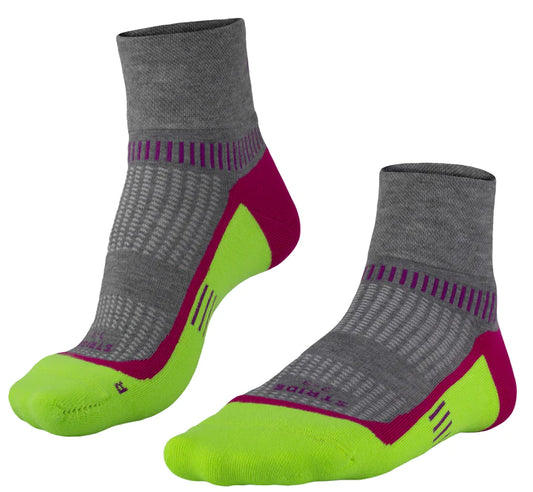 Falke Stride Anklet Unisex Socks - Durban Runner 4 TO 6 / White/Blue/Neon Green