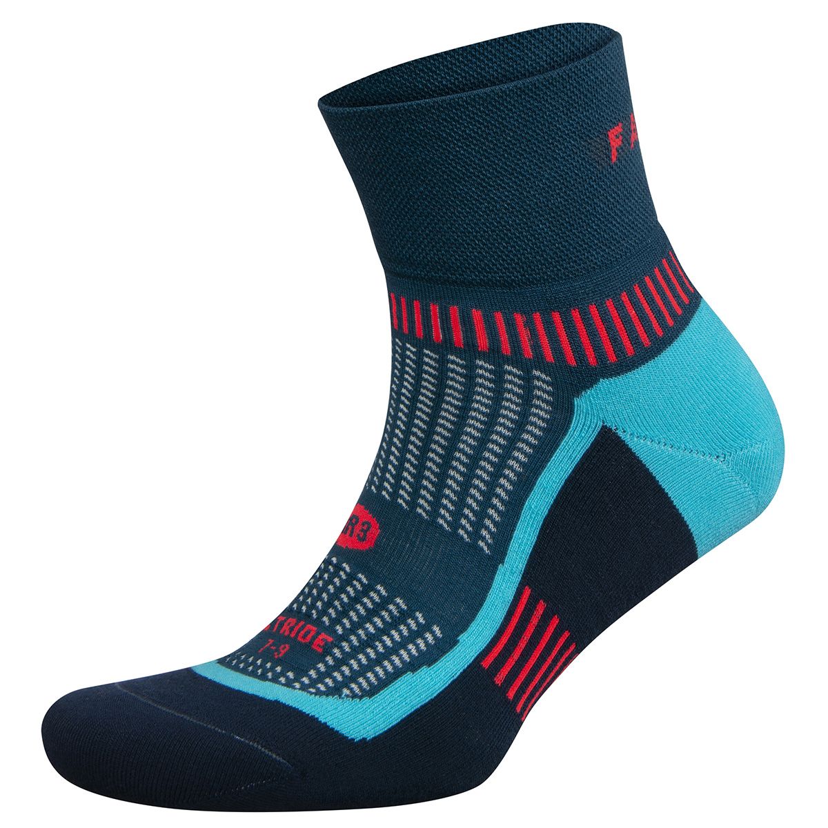 Falke Stride Anklet Unisex Socks - Durban Runner 4 TO 6 / teal/pink/purple