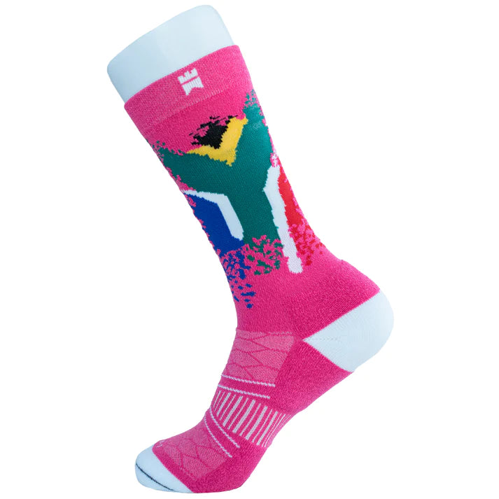 Gilnokie Sports SA Flag Socks - Durban Runner 3 To 7 / Lumo Pink