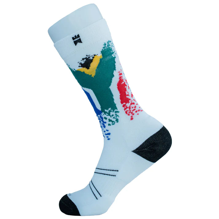 Gilnokie Sports SA Flag Socks - Durban Runner 3 To 7 / White
