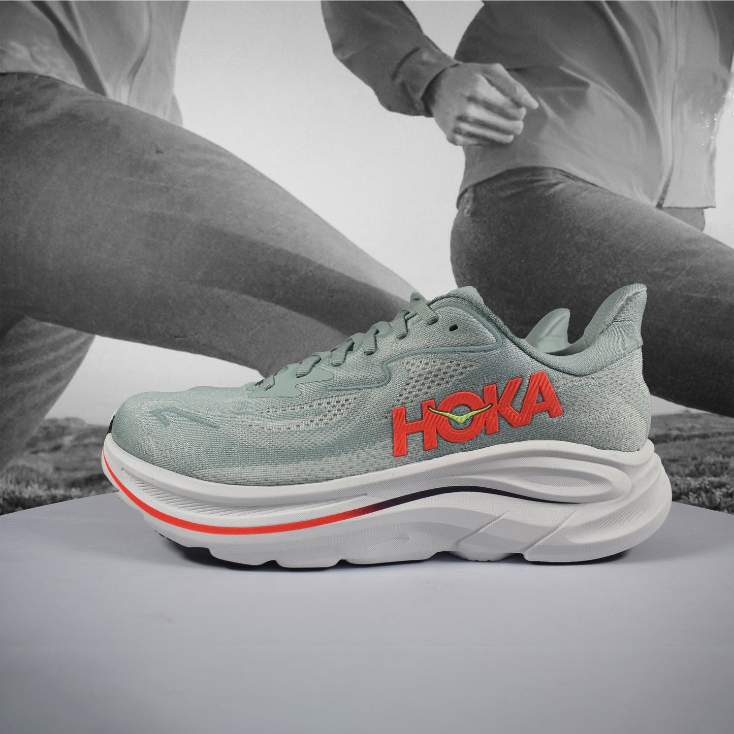 Hoka Clifton 10 Wide Mens Running Shoes - Durban Runner 7.5 / SGNN