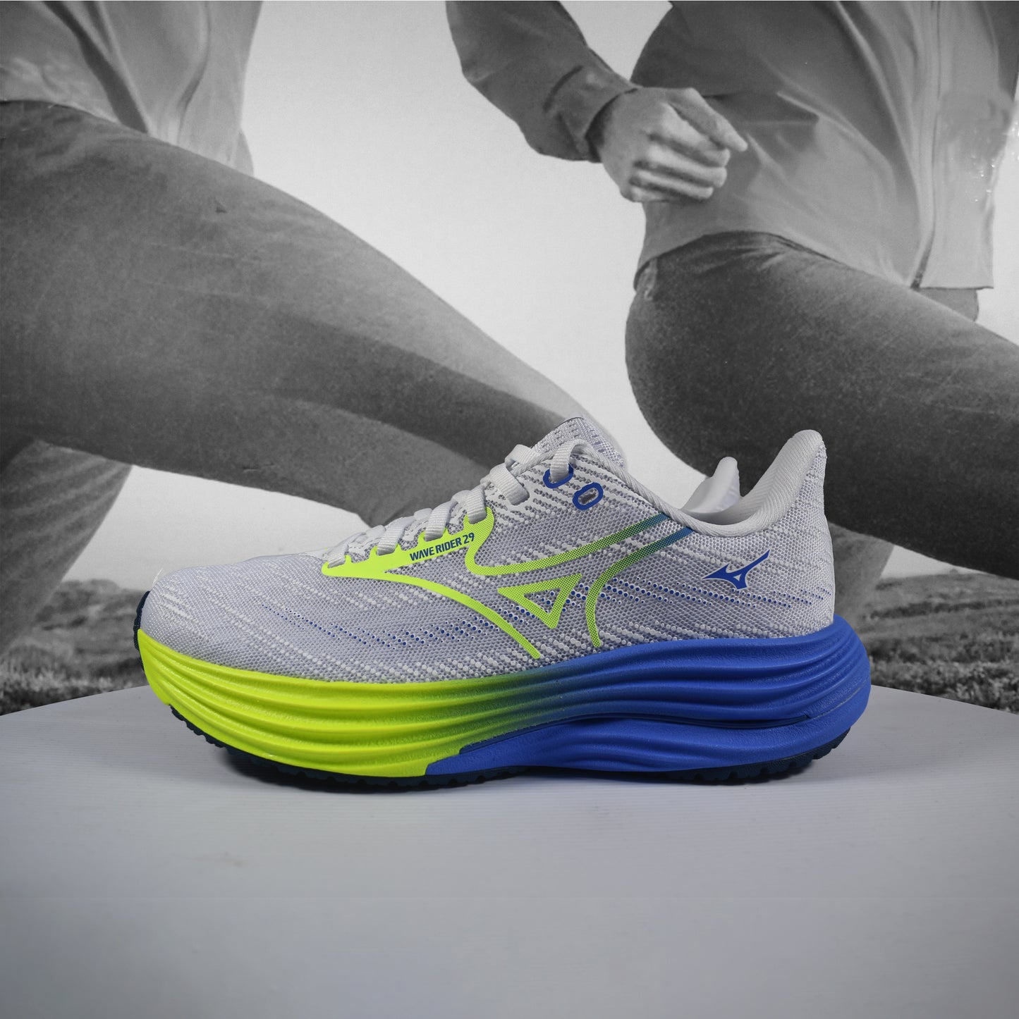 Mizuno Wave Rider 29 Womens Road Running - Durban Runner 4 / Green/Blue