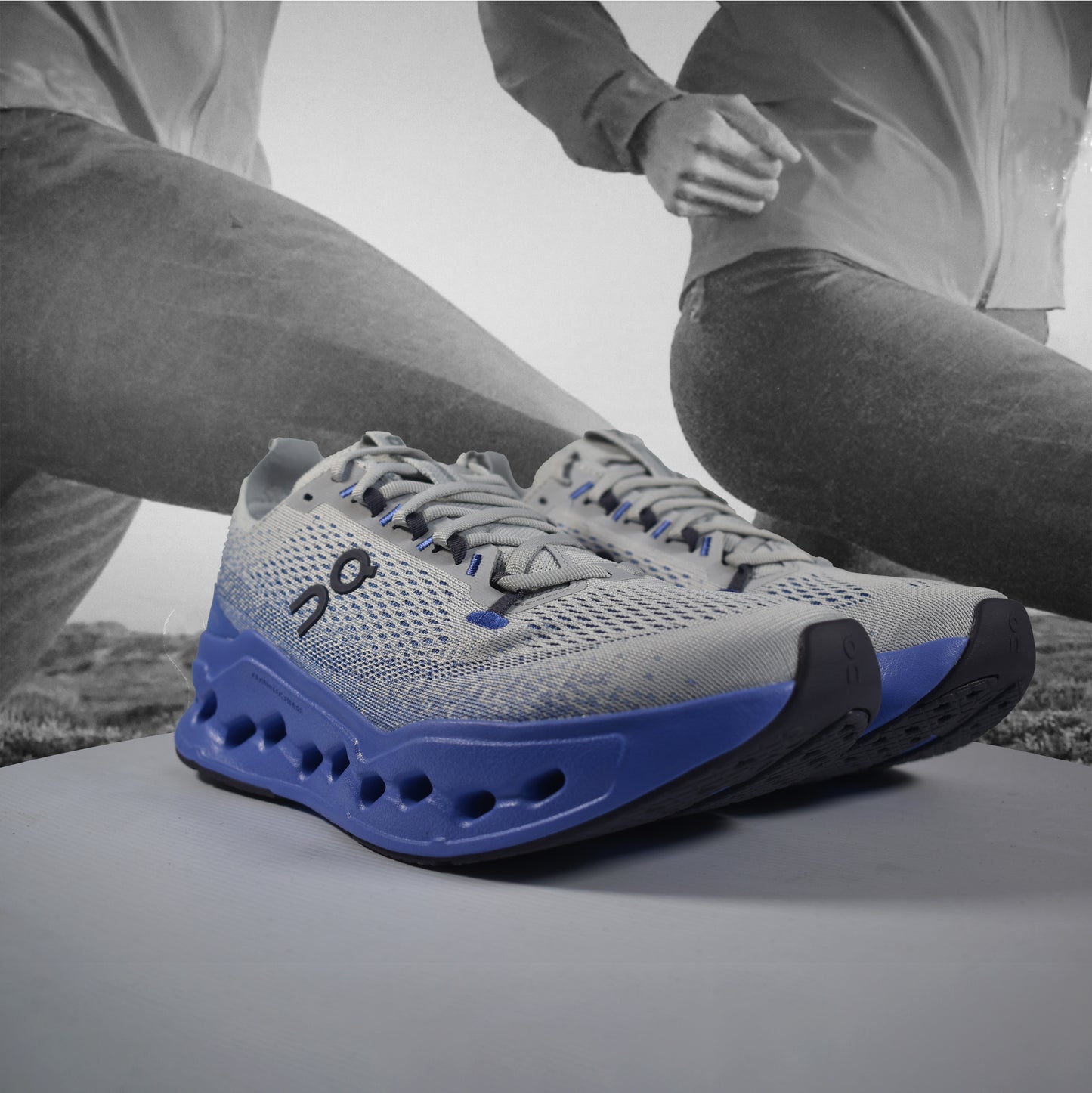 On Cloudsurfer Max Mens Road Running Shoes - Durban Runner 7.5 / Wolf - Sailor