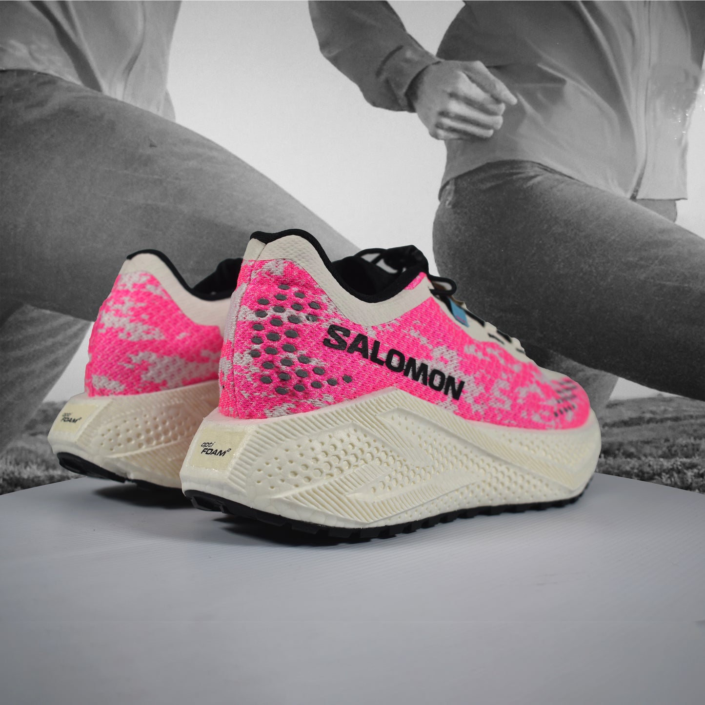 Salomon Aero Glide 4 GRVL Womens Trail Running Shoe - Durban Runner Vanilla Ice/Knockout Pink/Black / 5