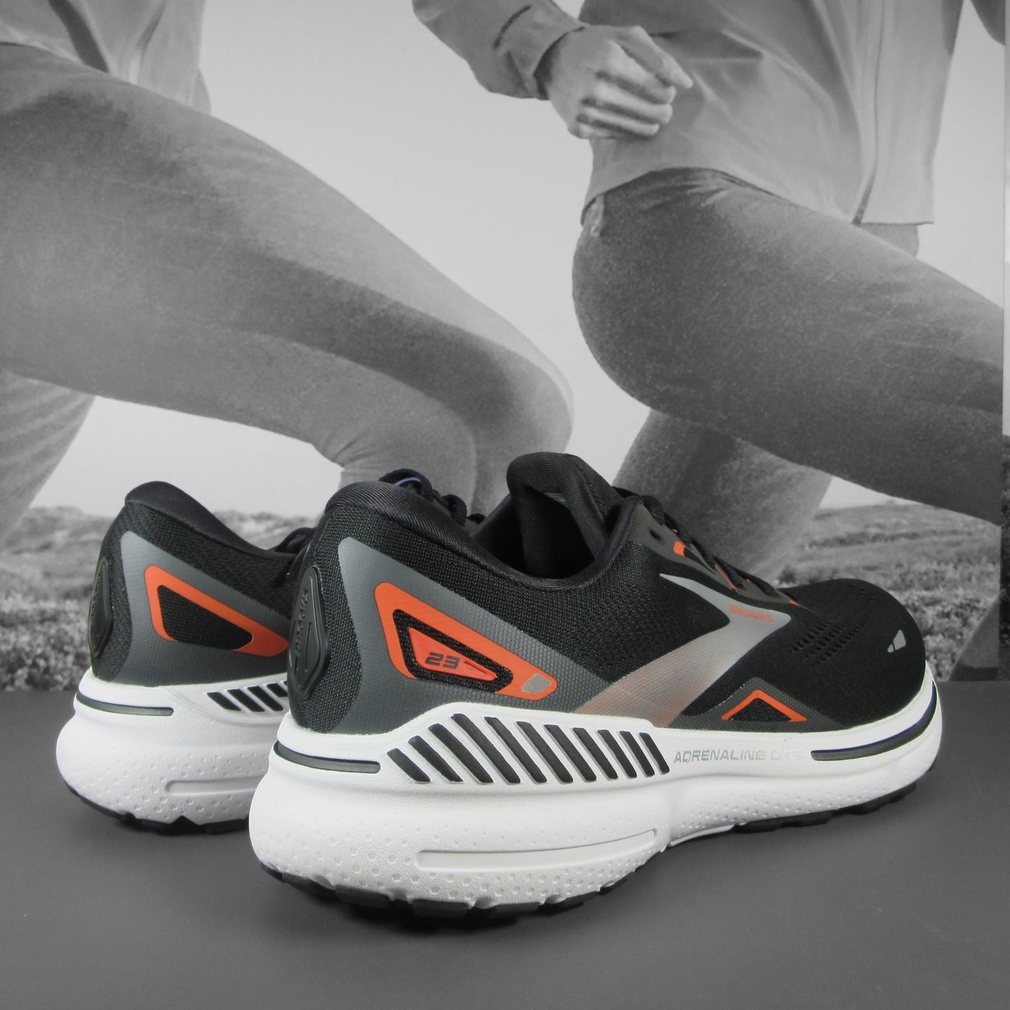 Brooks Adrenaline Gts 23 Womens Running Shoes - Durban Runner 8 / Black/Mandarin Red/Silver