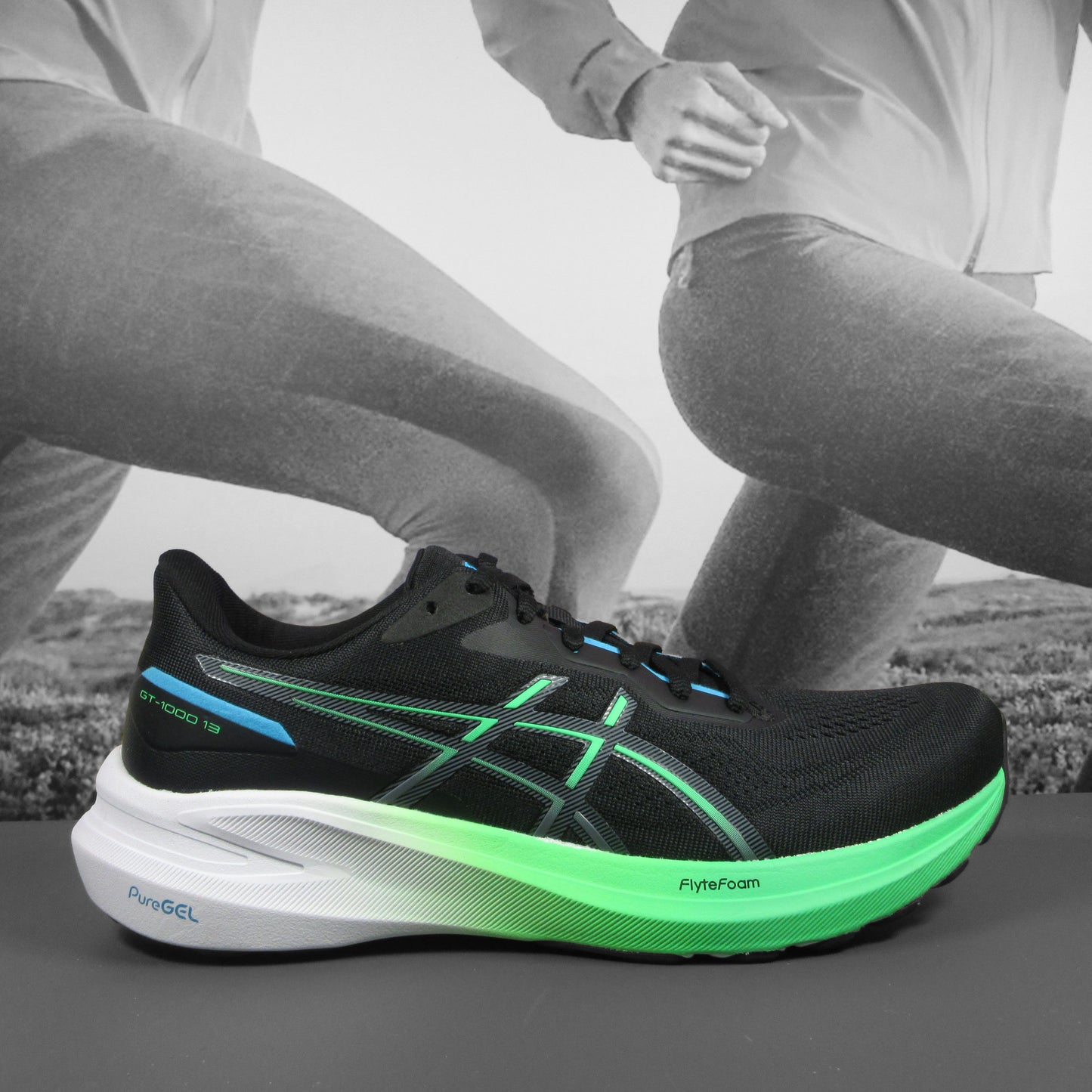 Asics GT 1000 V13 Mens - Durban Runner 7.5 / black/digital aqua