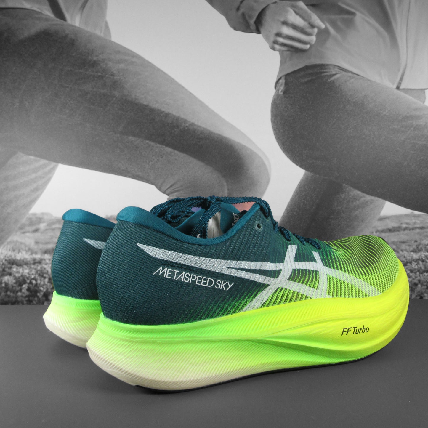 Asics Metaspeed Sky + Mens - Durban Runner 7.5 / velvet pine/safety yellow