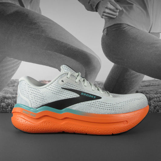 Brooks Ghost Max 2 Mens Road Running Shoe - Durban Runner 7.5 / Oyster Mushroom/Orange