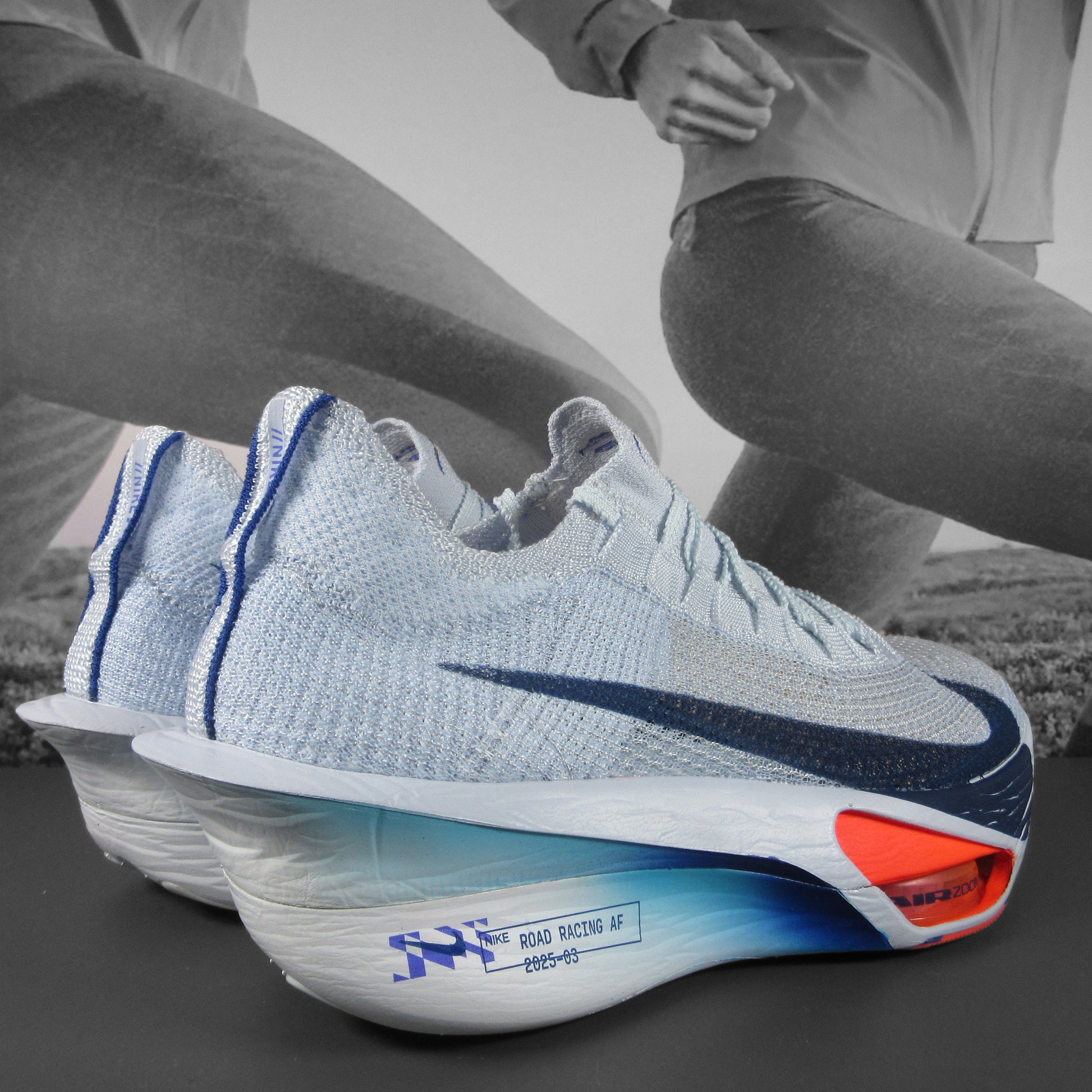 Nike Air Zoom Alphafly 3 Mens Road Racing Shoes - Durban Runner 7.5 / FOOTBALL GREY/BLUE VOID-GHOST
