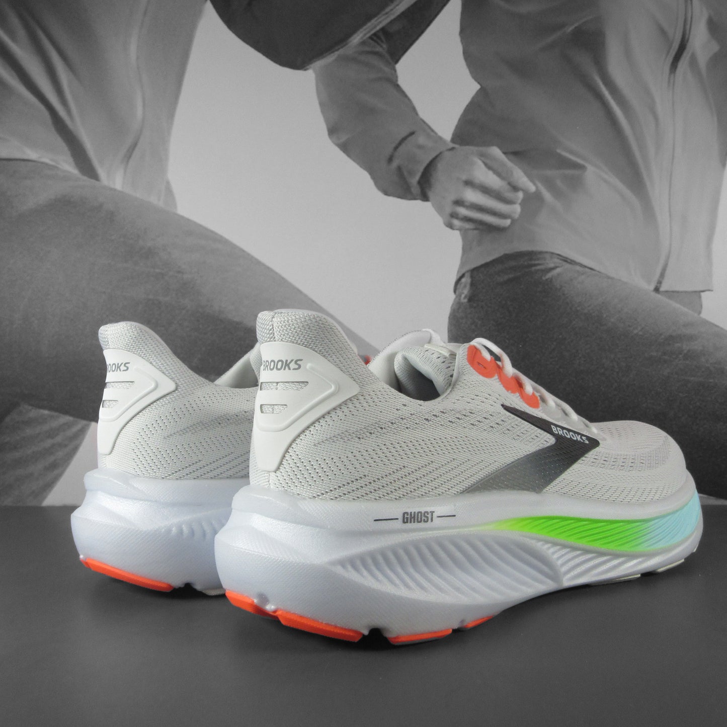 Brooks Ghost 17 Mens Running Shoe - Durban Runner 7.5 / WHITE/PINK CLAY