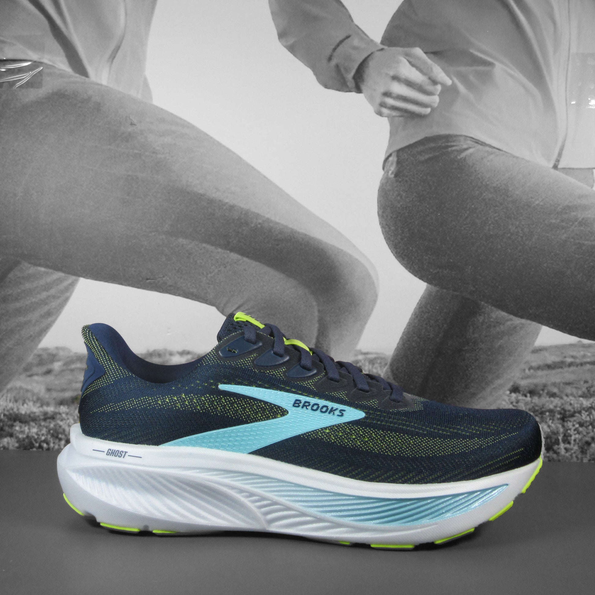 Brooks Ghost 17 Wide Mens - Durban Runner 7.5 / PEACOAT/LIME/BLUE