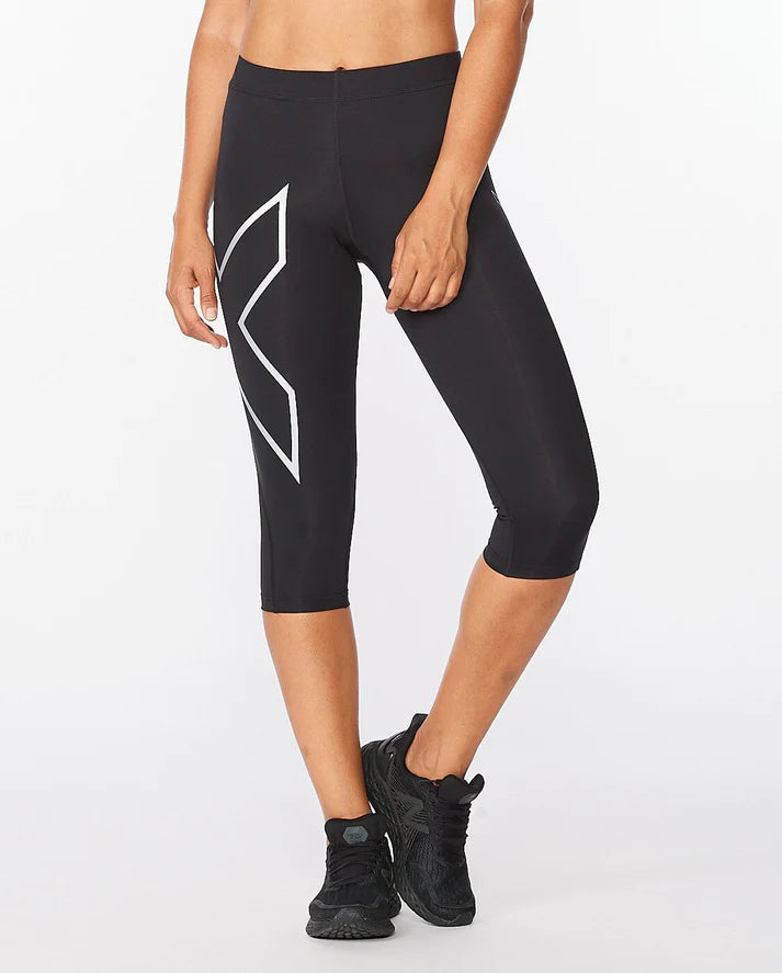 2XU Women s Core Compression 3 4 Tights Black Silver XS