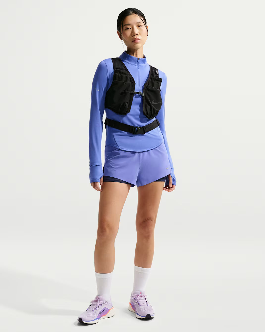 Nike Swift Women's Dri-FIT Mid-Rise 2-in-1 Running Shorts - Durban Runner XS / Sapphire/Midnight Navy/Reflective Silv