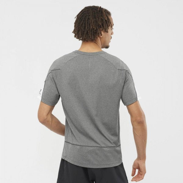 Salomon Mens Short Sleeve T-Shirt - Durban Runner S / Grey White