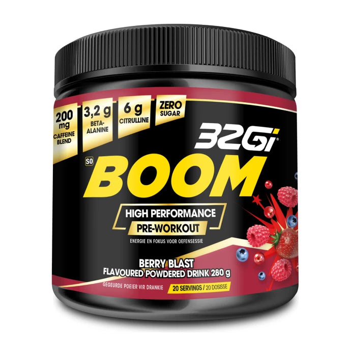 32Gi Boom Pre-Workout Supplement available at Durban Runner