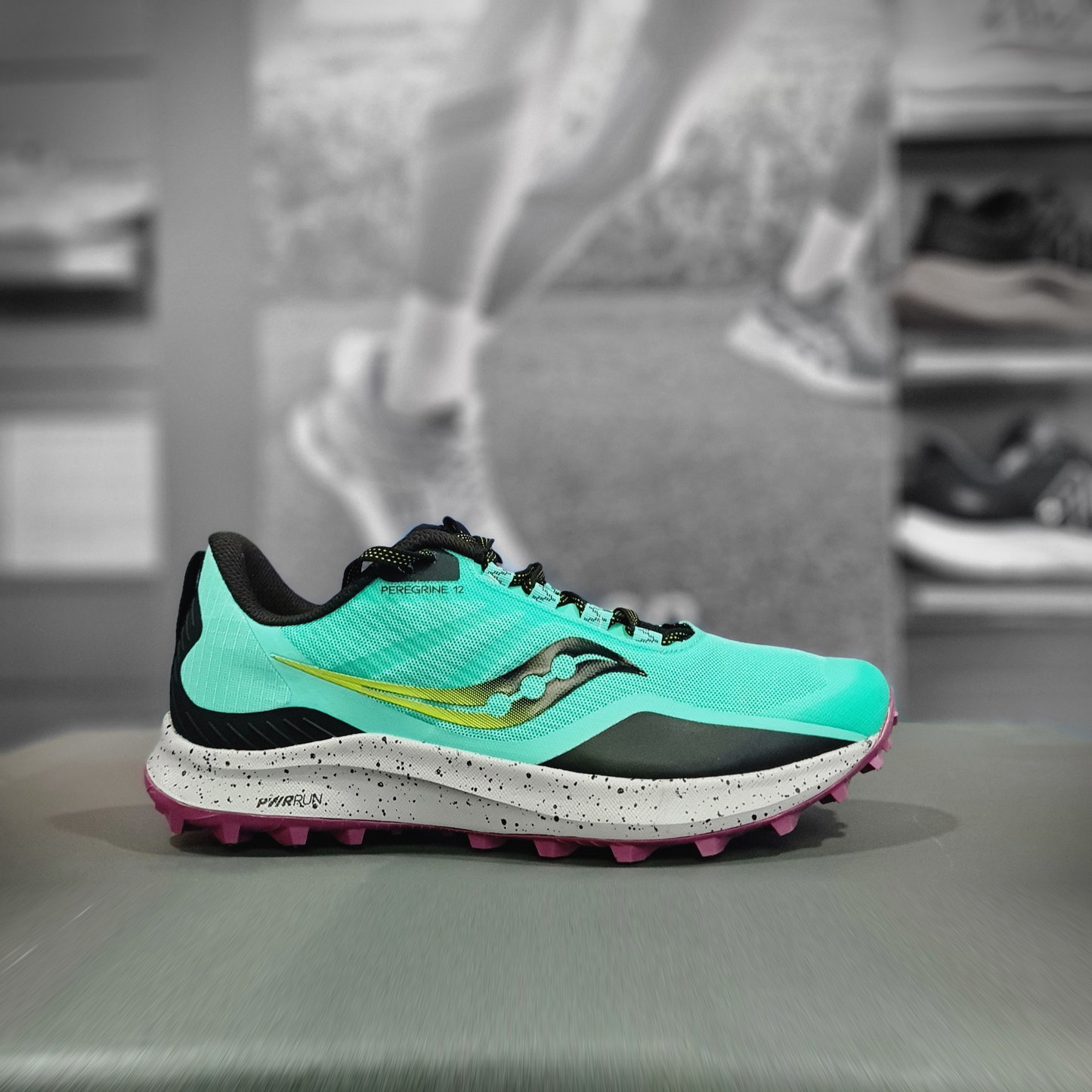 Saucony Pergrine 12 Womens - Durban Runner 6 / Cool Mint/Acid Comme