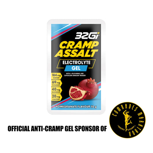 32Gi Cramp Assalt Anti-Cramp & Electrolyte Gel - Durban Runner 10G / Neutral