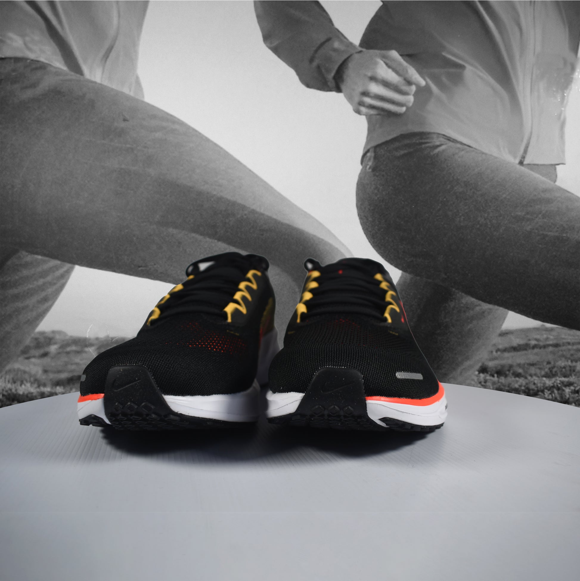 Nike Air Zoom Pegasus 41 Mens Road Running Shoes - Durban Runner 7.5 / Black/Bright Crimson-Topaz Gold