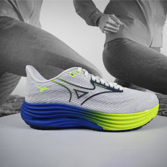Mizuno Wave Rider 29 Mens Road Running - Durban Runner 7 / royal blue/white/green