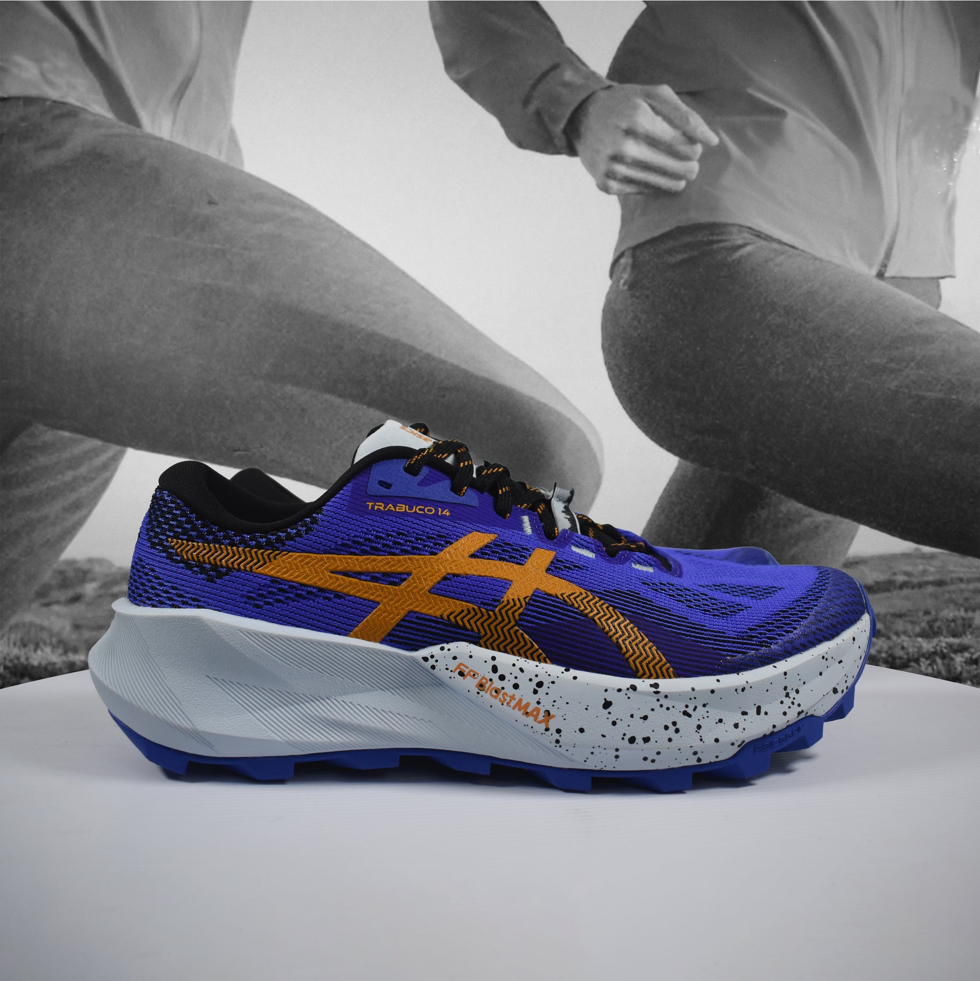 Asics Trabuco 14 Mens Trail Running - Durban Runner 7.5 / cobalburst/sandstorm