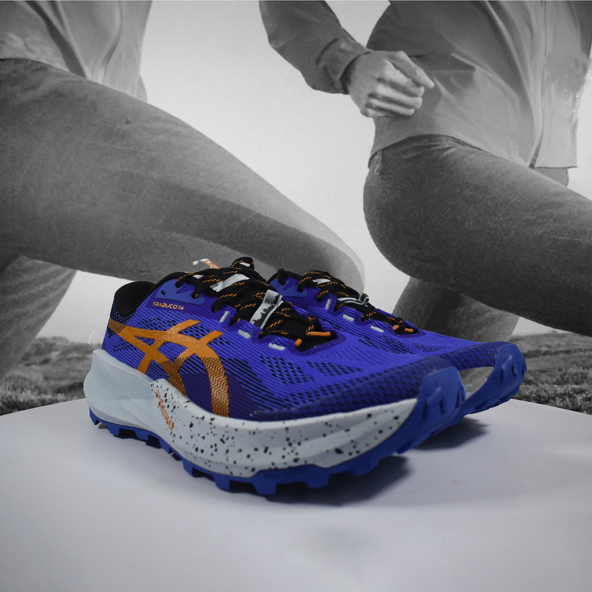 Asics Trabuco 14 Mens Trail Running - Durban Runner 7.5 / cobalburst/sandstorm