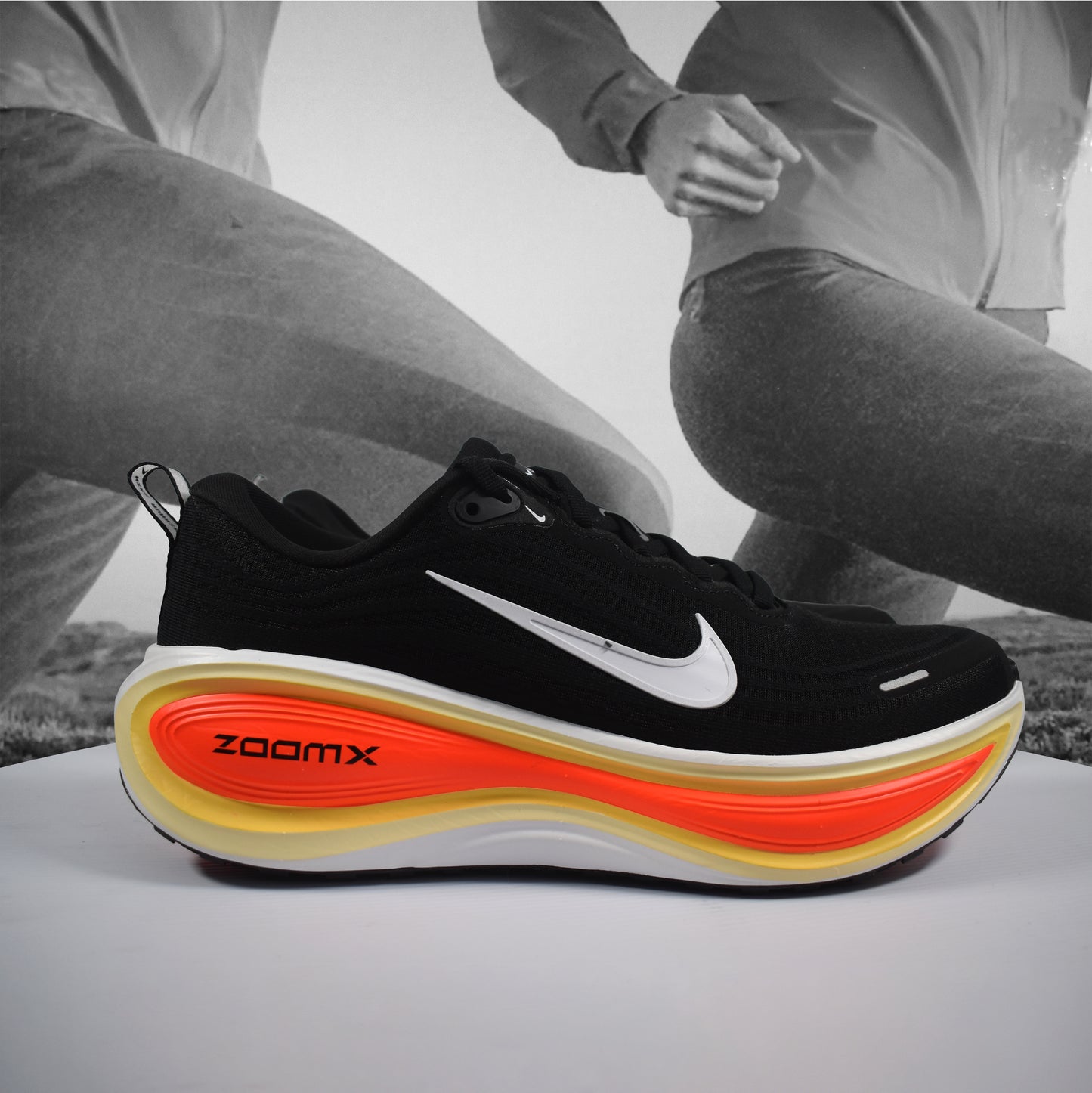 Nike Vomero Plus Men's Road Running Shoes - Durban Runner 7 / Black/White-Bright Crimson-Sail