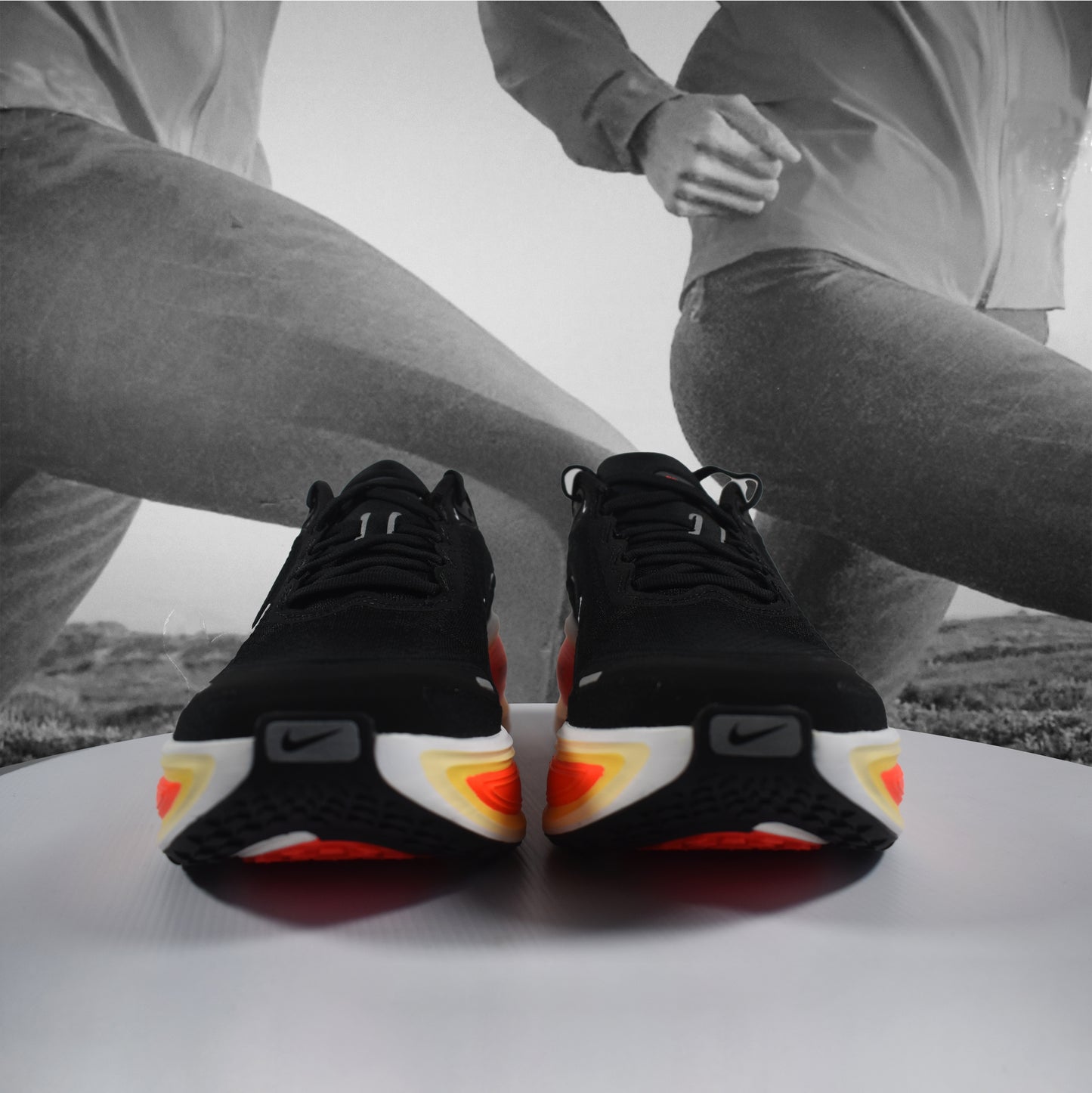 Nike Vomero Plus Men's Road Running Shoes - Durban Runner 7 / Black/White-Bright Crimson-Sail