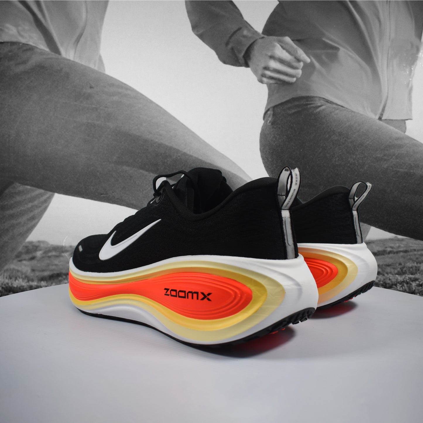 Nike Vomero Plus Men's Road Running Shoes - Durban Runner 7 / Black/White-Bright Crimson-Sail