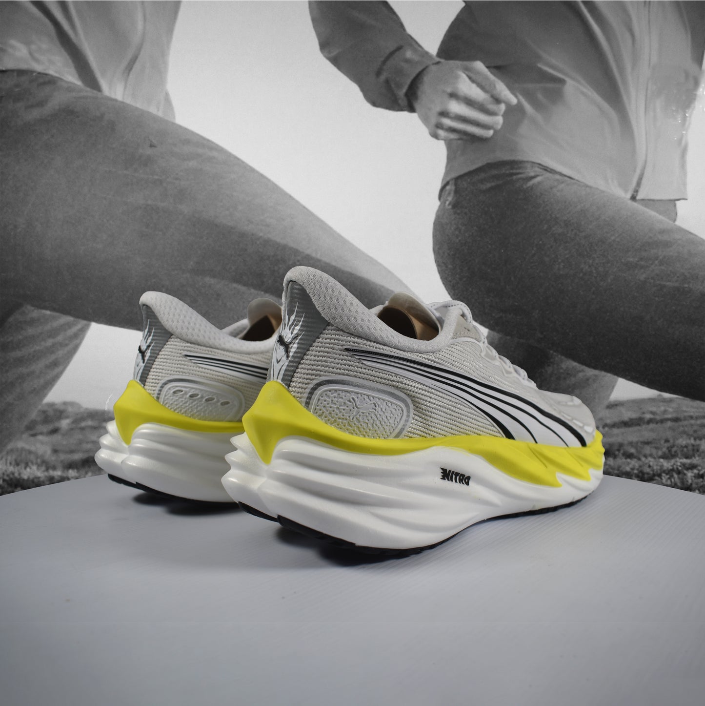 Puma Velocity NITRO 4 Mens Road Running Shoes - Durban Runner 7.5 / Puma White-Lux Lime
