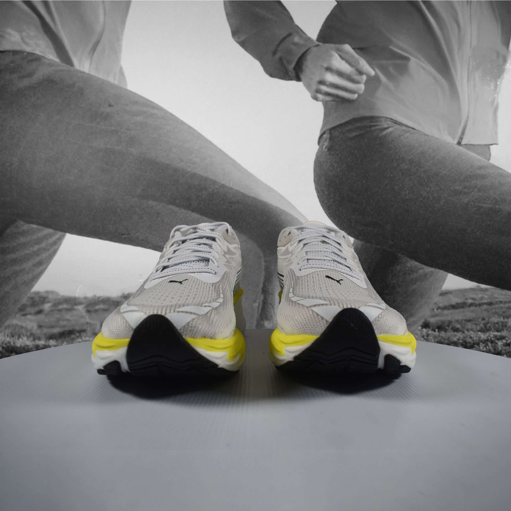 Puma Velocity NITRO 4 Mens Road Running Shoes - Durban Runner 7.5 / Puma White-Lux Lime