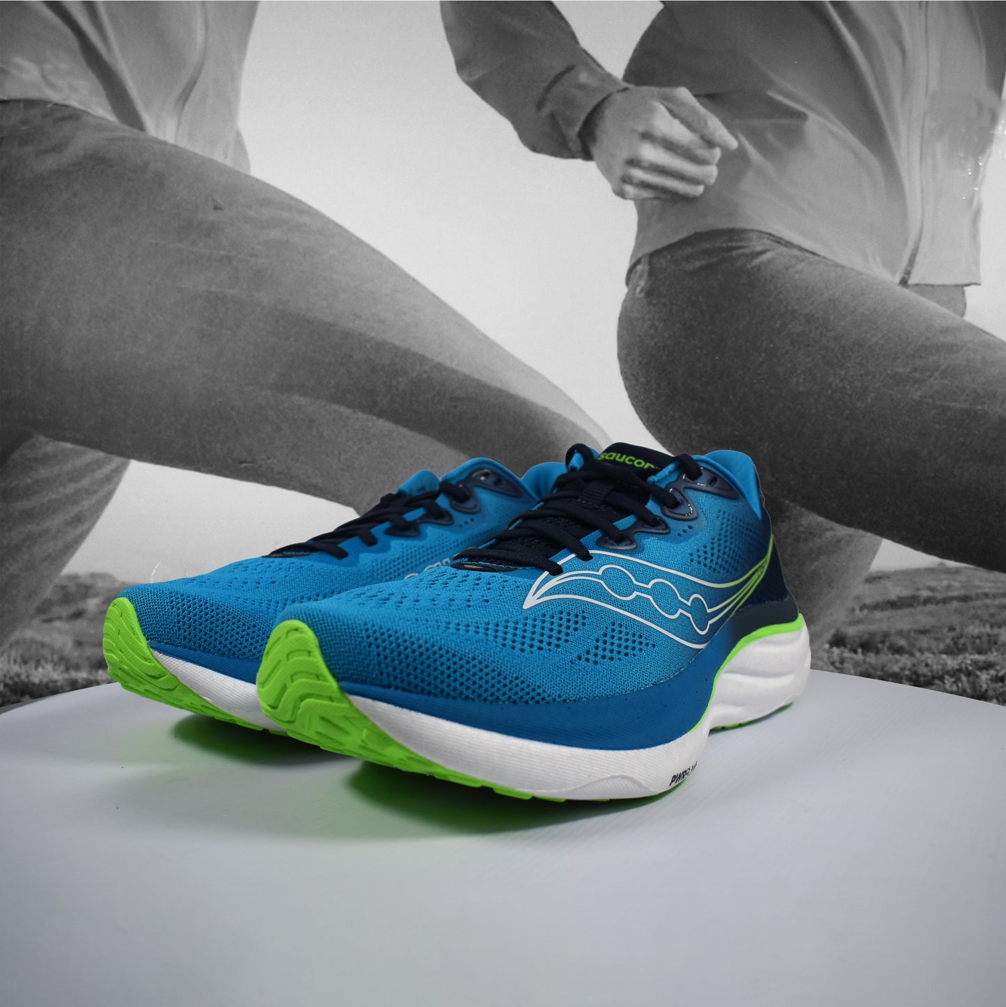 Saucony Ride 19 Mens Running Shoes - Durban Runner 7 / COBALT/SLIME