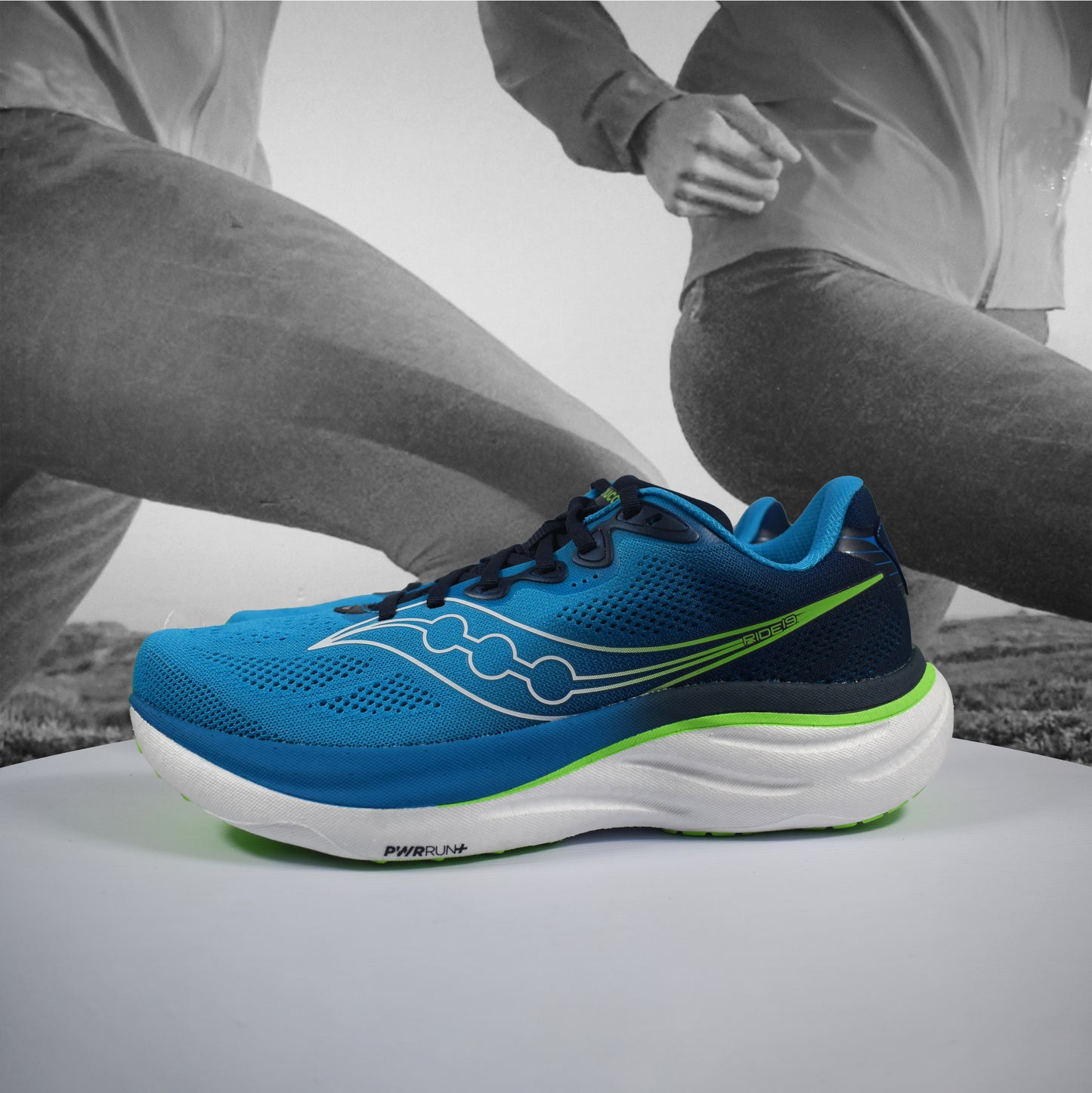 Saucony Ride 19 Mens Running Shoes - Durban Runner 7 / COBALT/SLIME