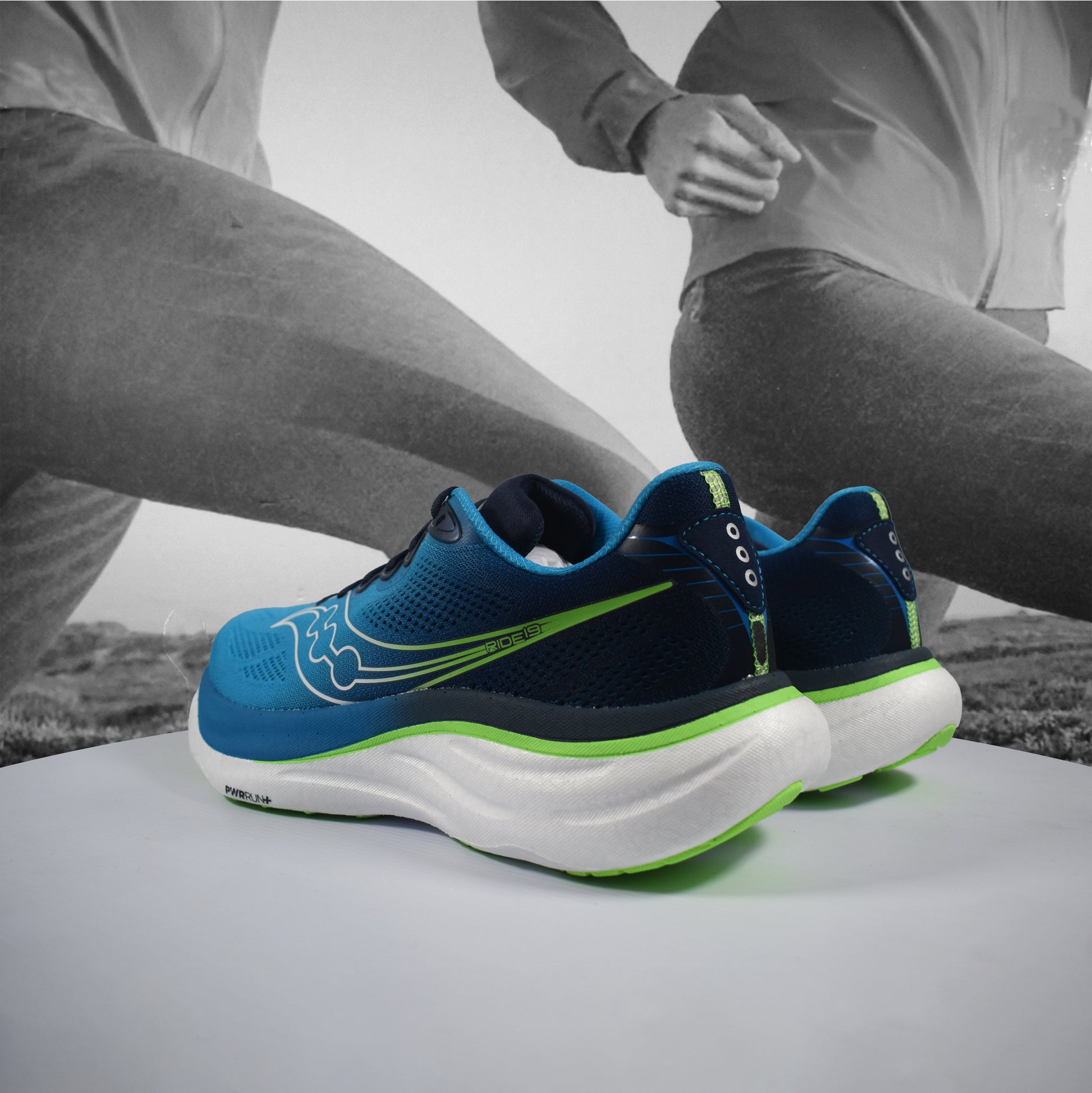 Saucony Ride 19 Mens Running Shoes - Durban Runner 7 / COBALT/SLIME