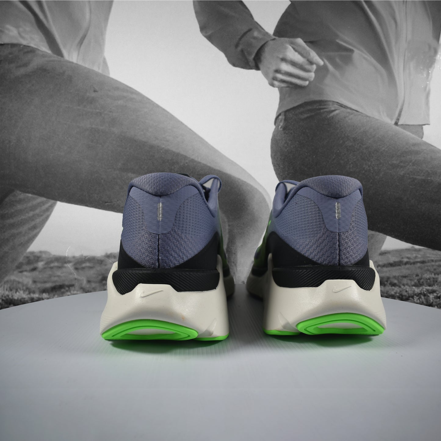 Nike Structure Plus Mens Road Running Shoes - Durban Runner 7.5 / Iron Purple/Voltage Green-Off Noir-Sail