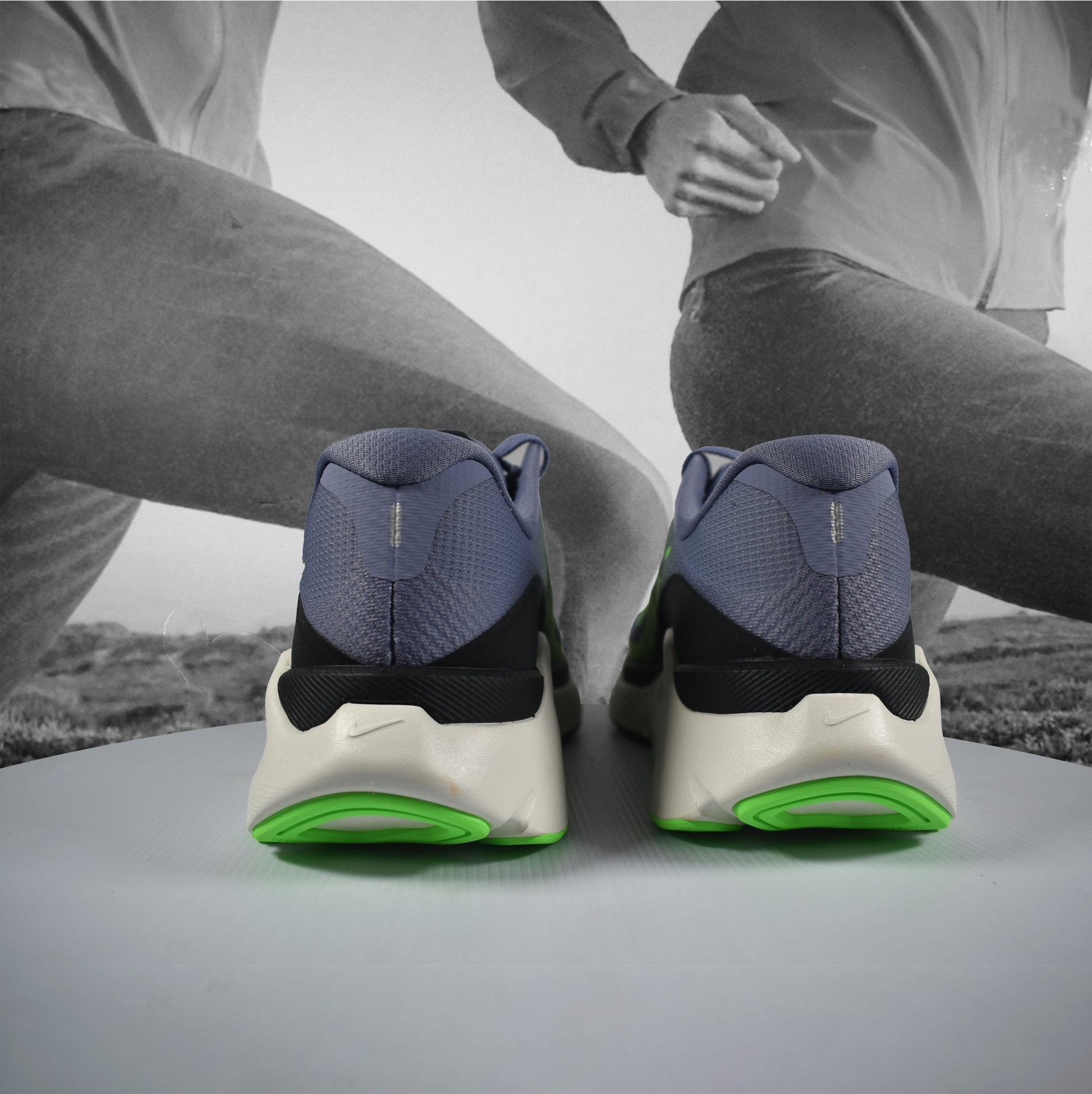 Nike Structure Plus Mens Road Running Shoes - Durban Runner 7.5 / Iron Purple/Voltage Green-Off Noir-Sail