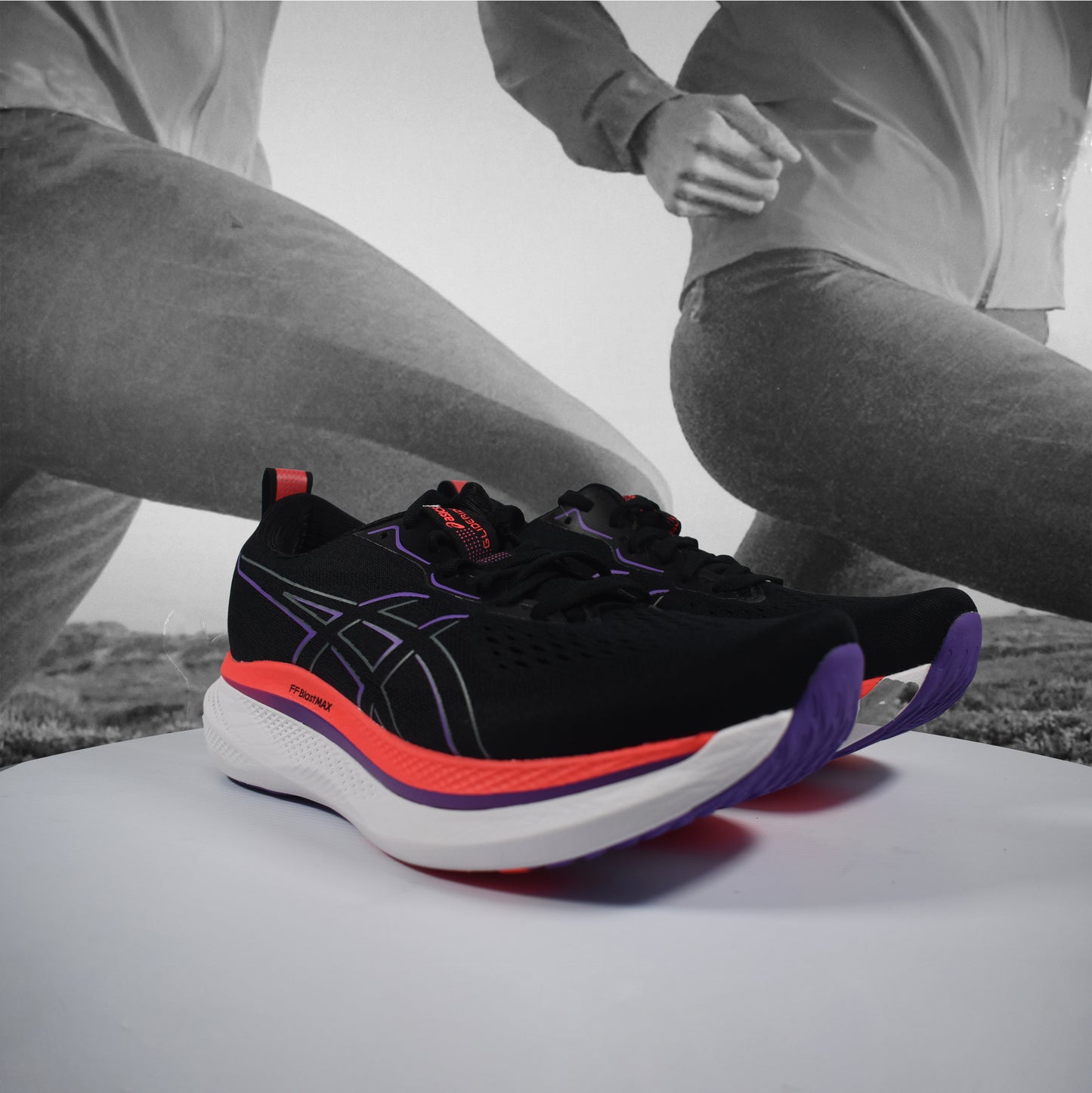 Asics Glideride Max Mens Running Shoes - Durban Runner 7.5 / Black Red
