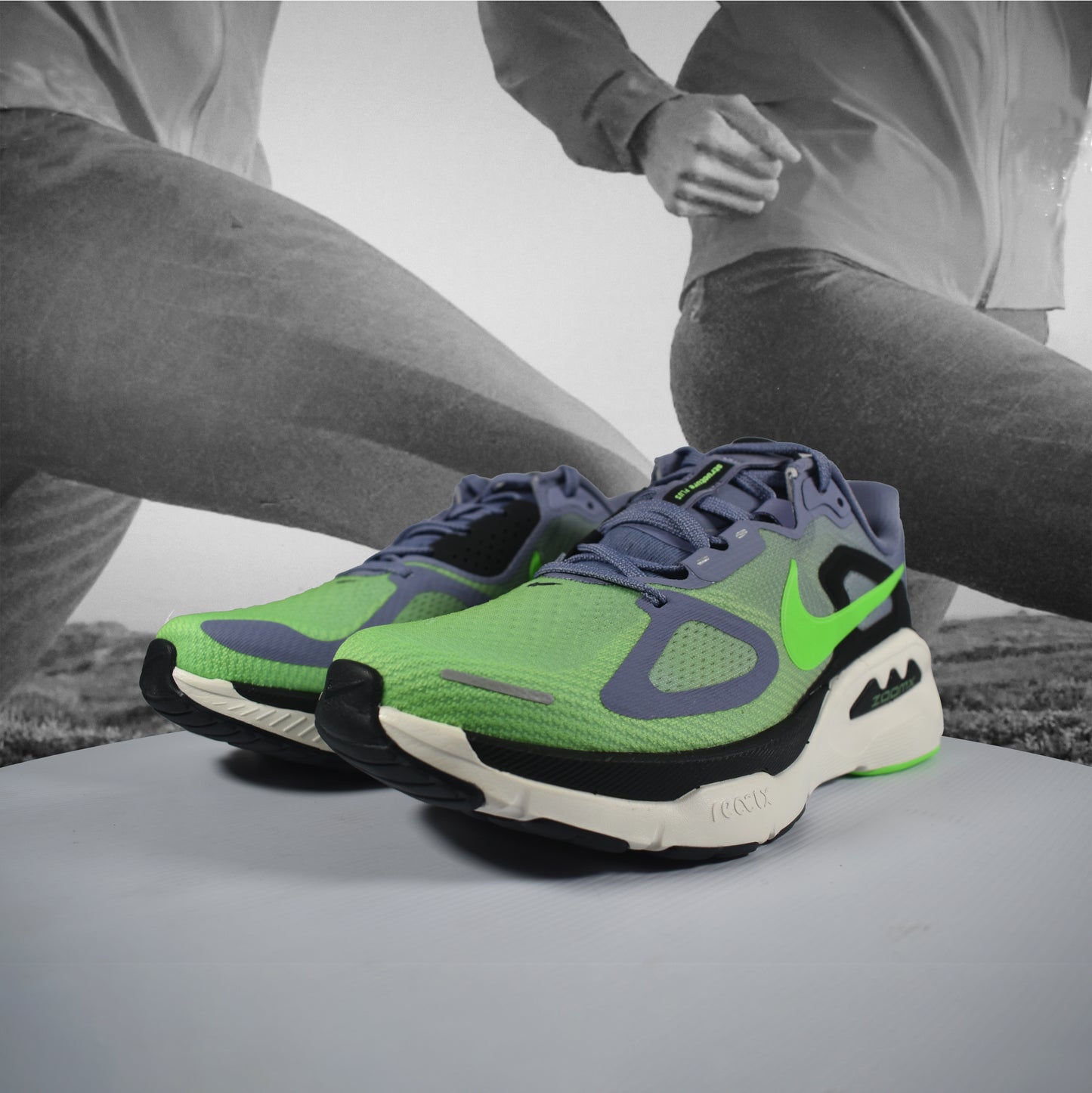 Nike Structure Plus Mens Road Running Shoes - Durban Runner 7.5 / Iron Purple/Voltage Green-Off Noir-Sail