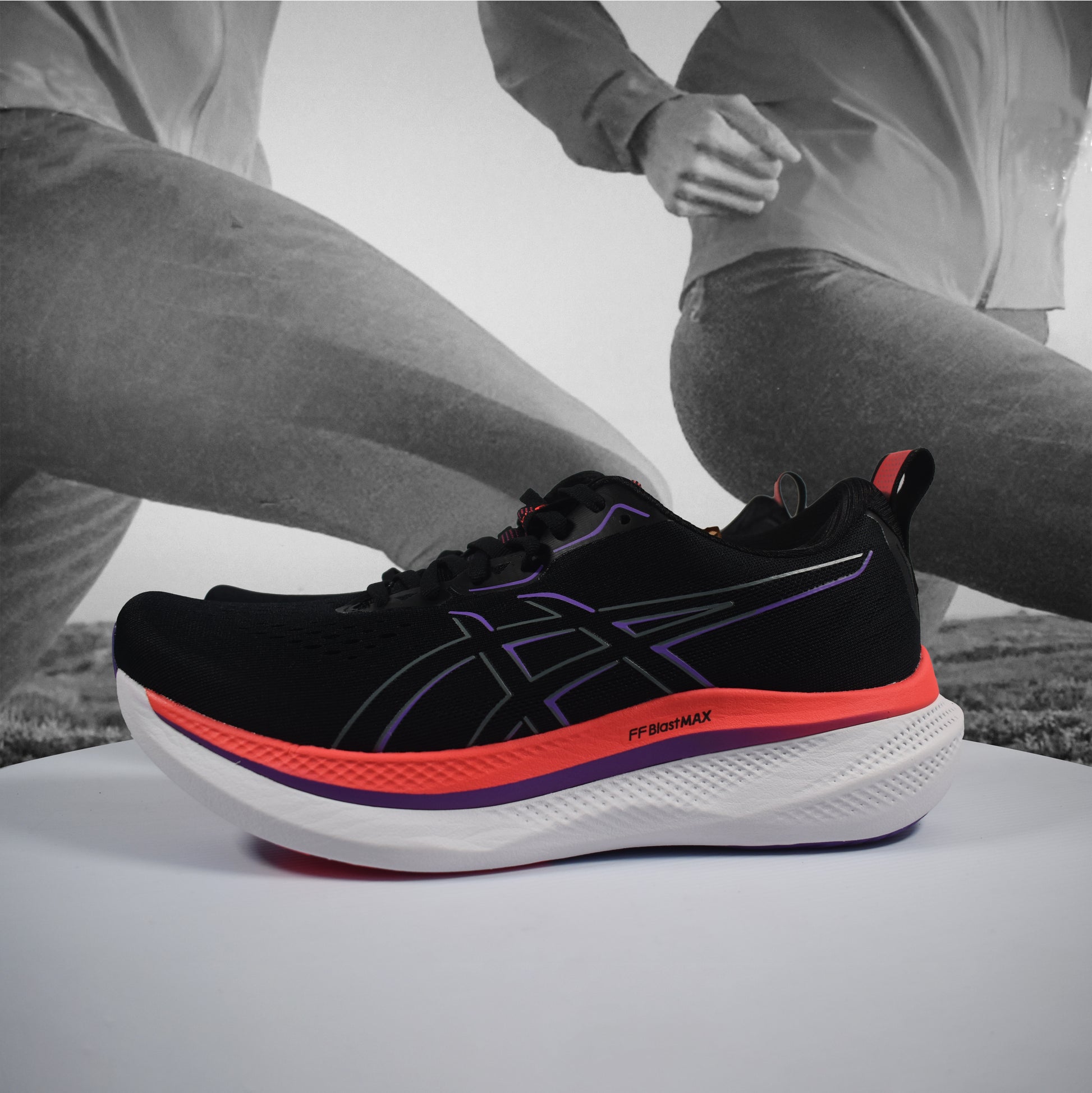 Asics Glideride Max Mens Running Shoes - Durban Runner 7.5 / Black Red