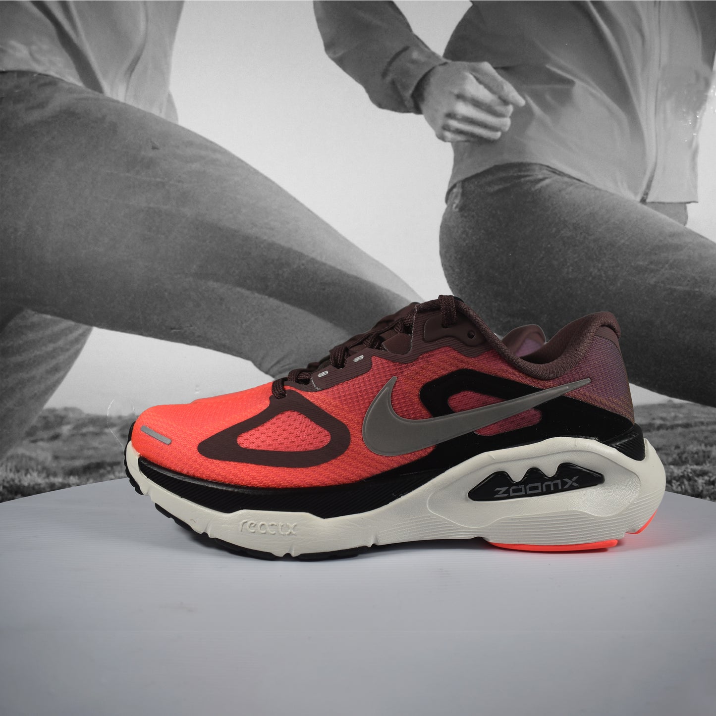 Nike Structure Plus Womens Running Shoes - Durban Runner 5.5 / Tattoo/Silver-Hot Lava-Black