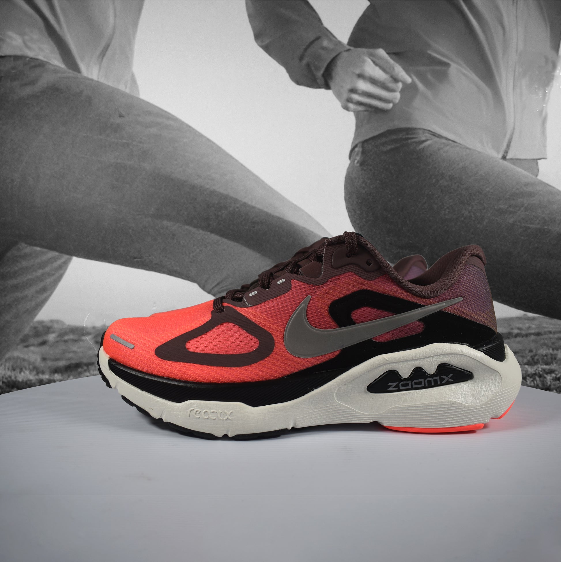 Nike Structure Plus Womens Running Shoes - Durban Runner 5.5 / Tattoo/Silver-Hot Lava-Black