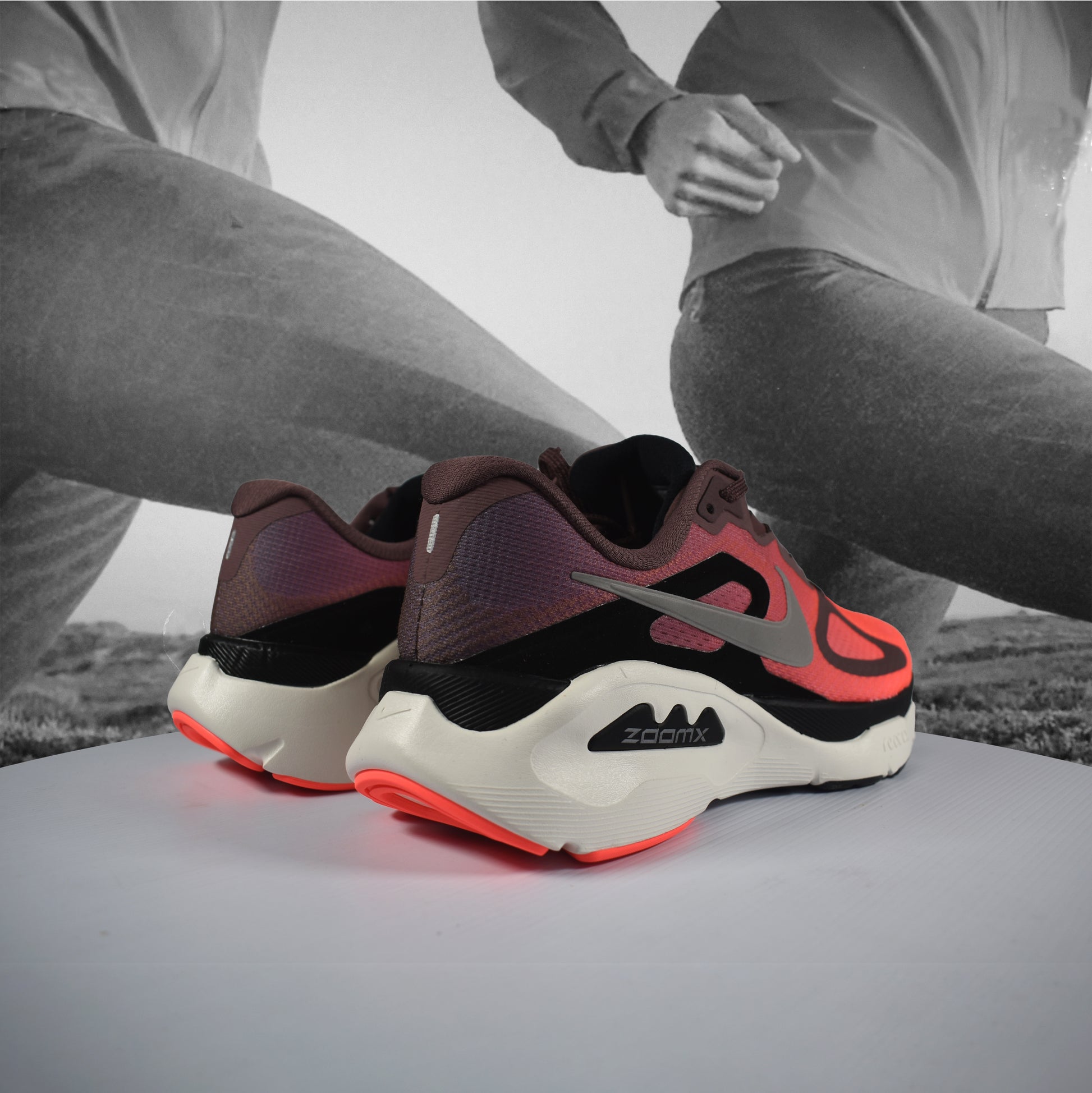 Nike Structure Plus Womens Running Shoes - Durban Runner 5.5 / Tattoo/Silver-Hot Lava-Black