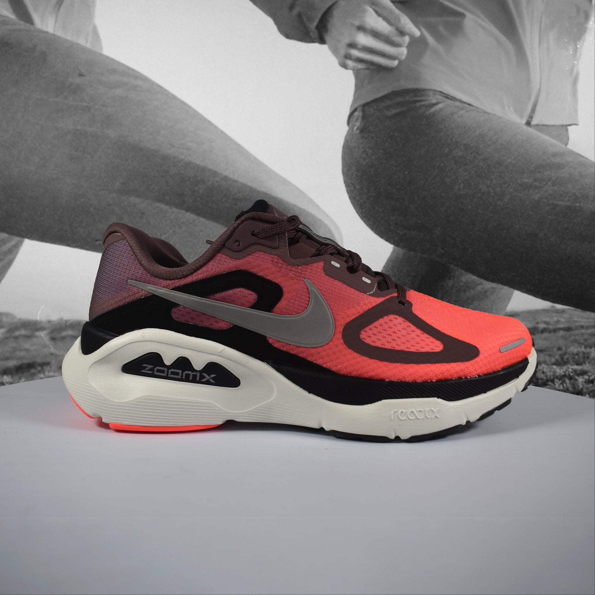 Nike Structure Plus Womens Running Shoes - Durban Runner 5.5 / Tattoo/Silver-Hot Lava-Black