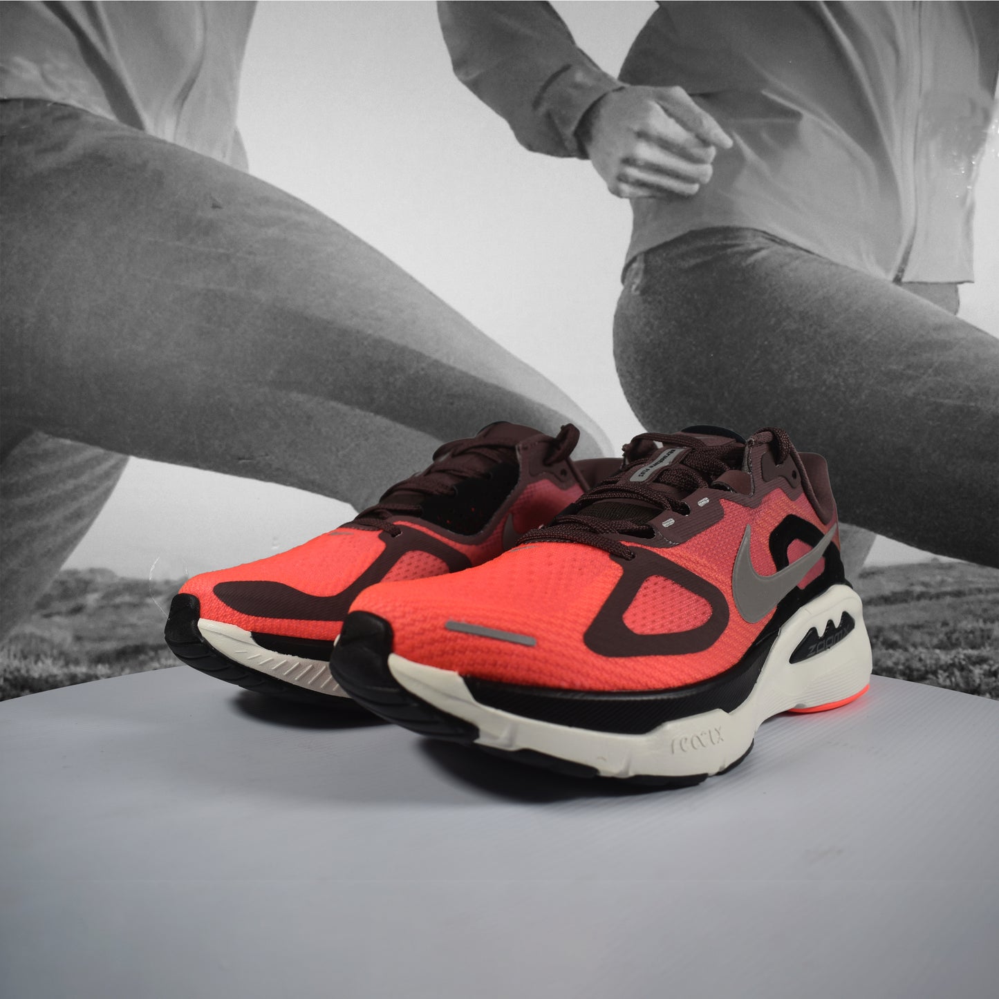 Nike Structure Plus Womens Running Shoes - Durban Runner 5.5 / Tattoo/Silver-Hot Lava-Black