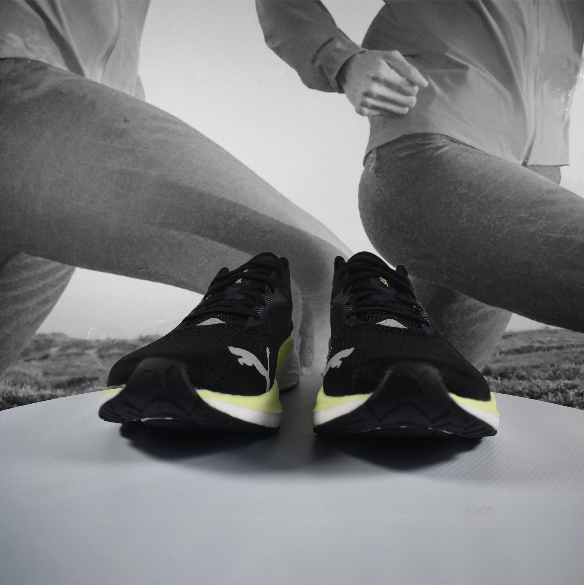 Puma Electrify NITRO 4 Mens Road Running - Durban Runner 7.5 / Black-Apple Sprit
