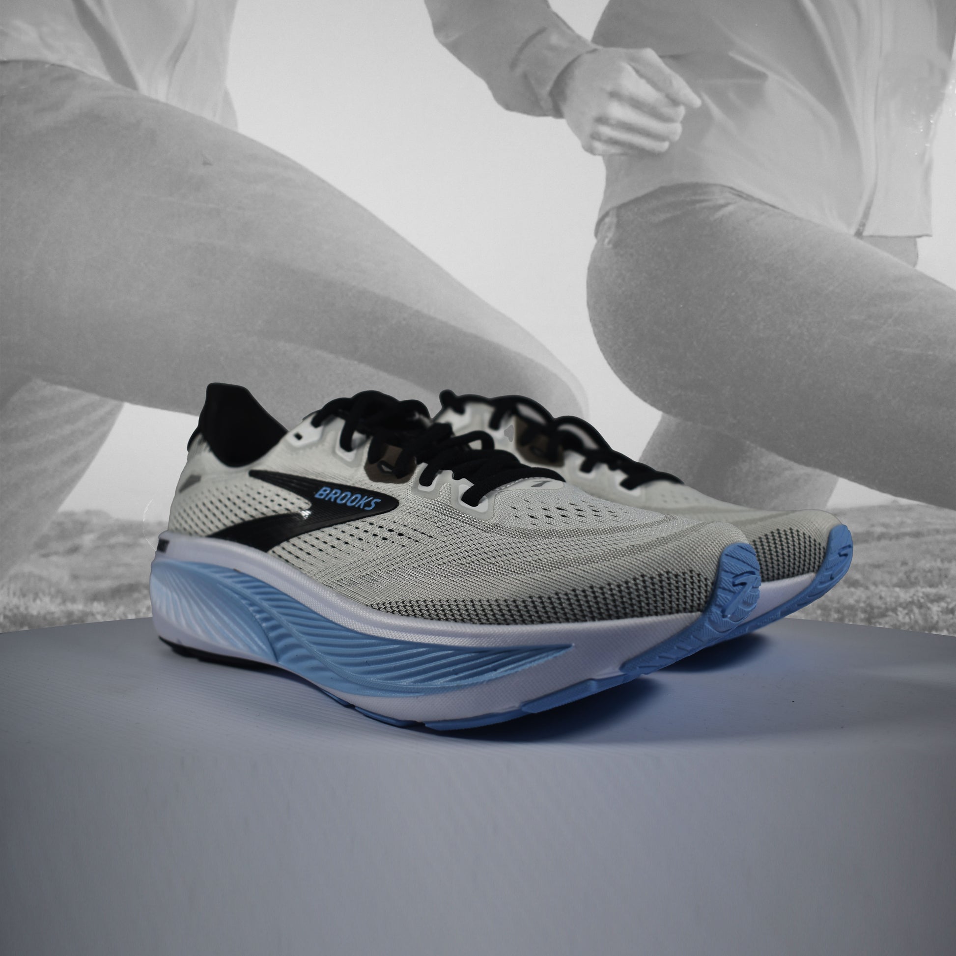 Brooks Ghost 18 Mens Neutral Running Shoes - Durban Runner UK7 / WHITE BLACK/OPENAIR