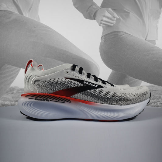 Brooks Adrenaline GTS 25 Mens Stability Running Shoes - Durban Runner UK7.5 / WHITE/BLACK/RED