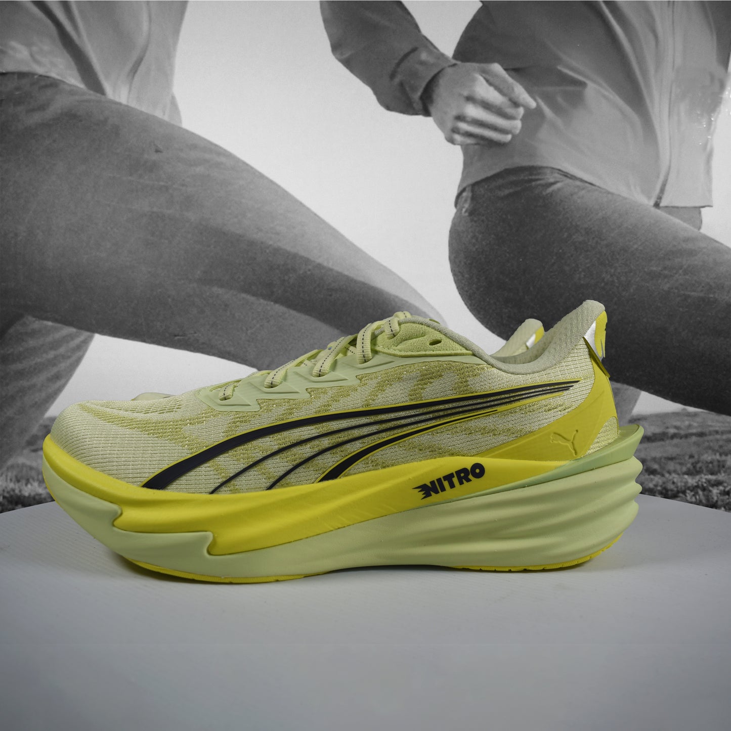 Puma Deviate NITRO 4 Mens Road Running - Durban Runner 7.5 / Apple Spritz-Lux Lime